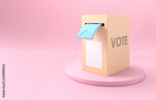 Vote at the Ballot Box. 3D Illustration