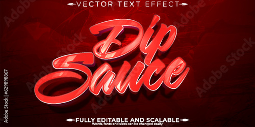 Dip sauce text effect, editable food  text style