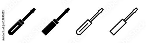 Screwdriver icon set illustration. tools sign and symbol