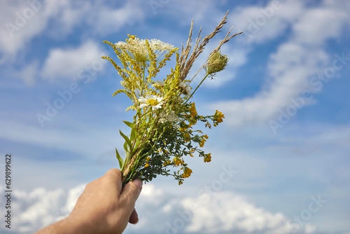 Tableau sur toile Herbal consecration and herb bush day of the Assumption of Mary day
