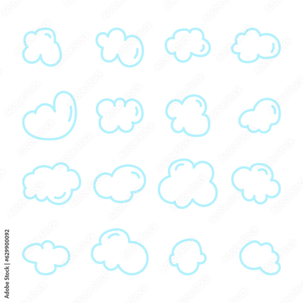 Cloud doodle outline icon illustration