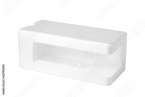 Shockproof styrofoam packing box isolated on white background