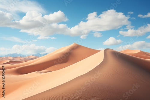 Rolling Sand Dunes Stretching to The Distant Horizon, Generative AI