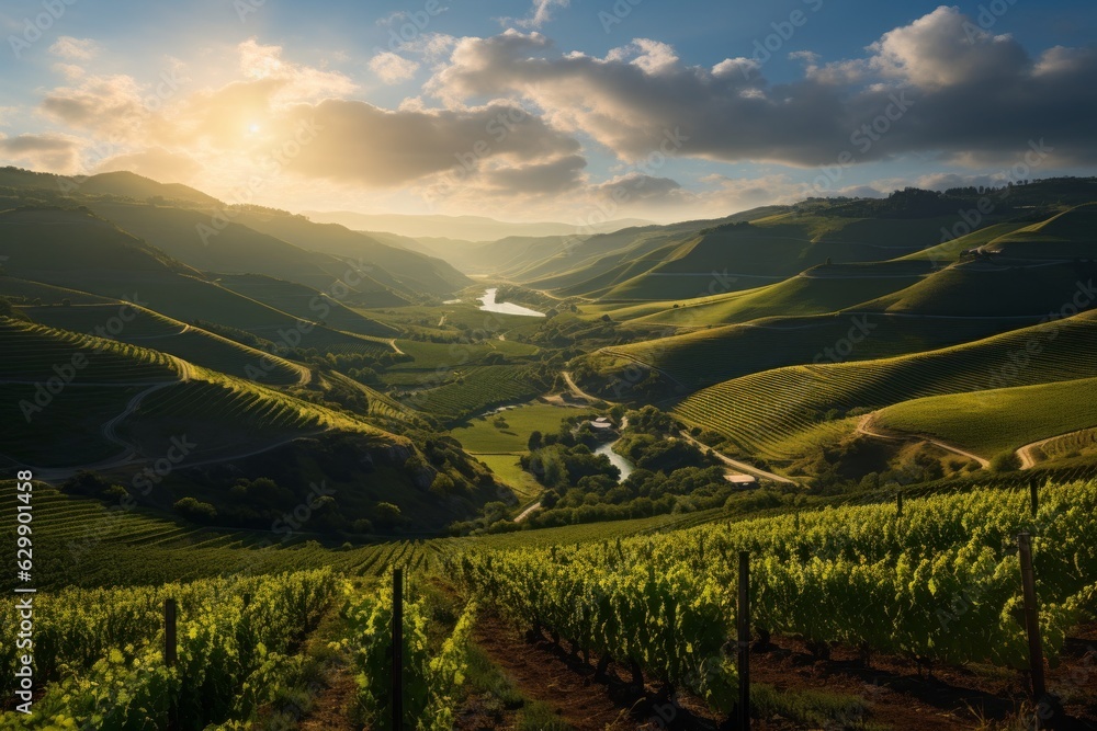 Rolling Vineyards in The Heart of Wine Country, Generative AI