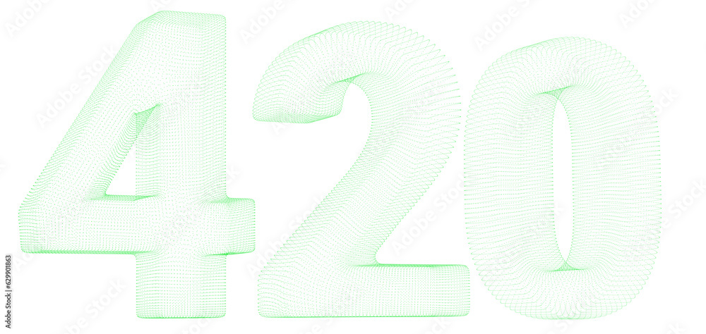 A modern-style typography design of the number A modern-style typography design of the number