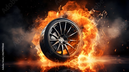 Hochgeschwindigkeits-Feuer: Autorad in Flammen