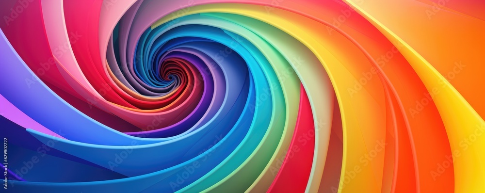 Magic and colorful spiral, space and universe abstract wallpaper. Generative Ai.