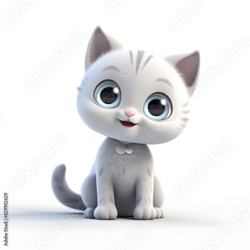 cute cat 3d animation Made with Generative AI