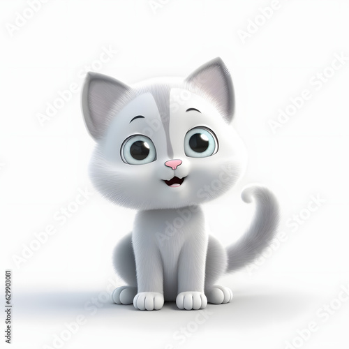 cute cat 3d animation Made with Generative AI