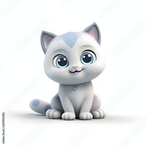 cute cat 3d animation Made with Generative AI