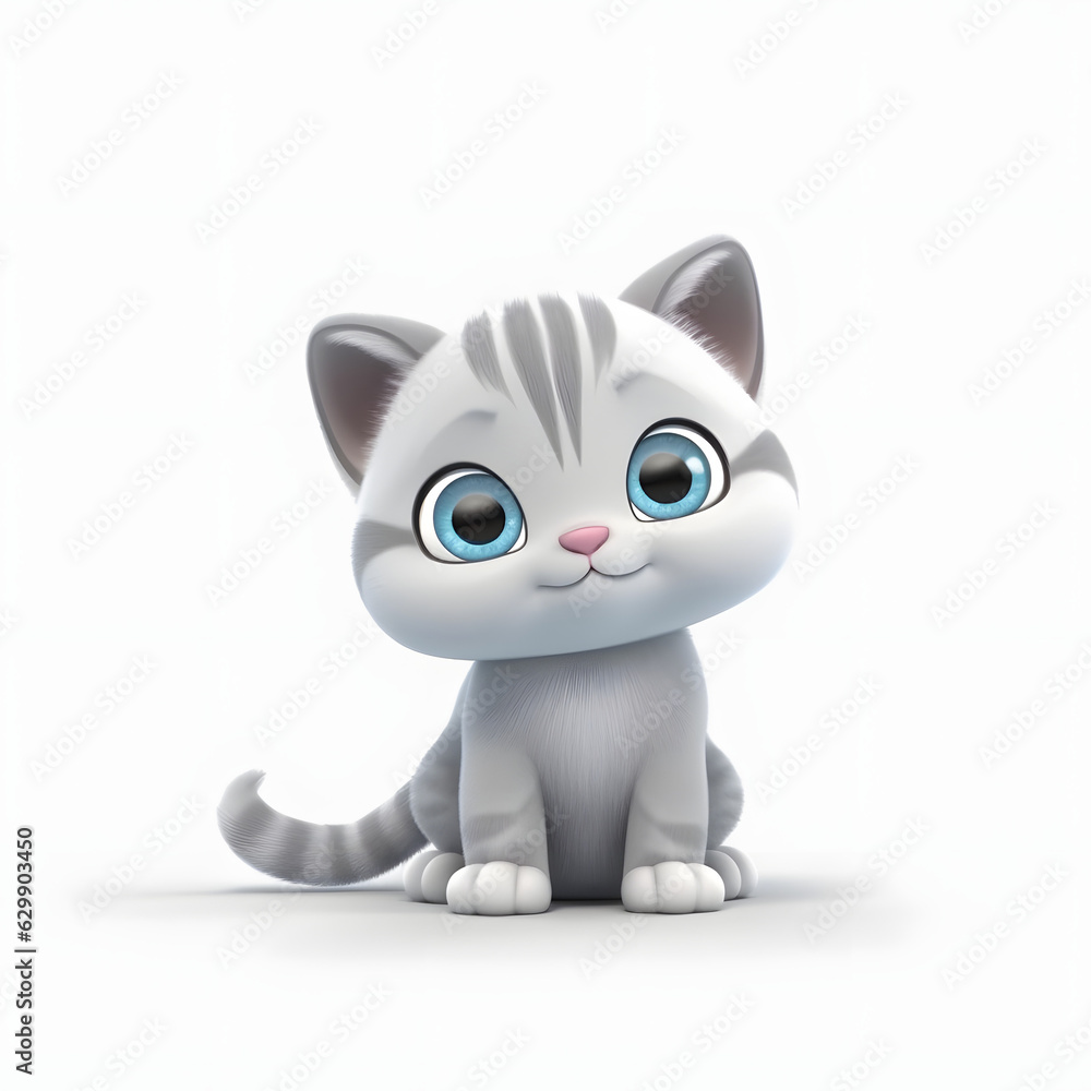 cute cat 3d animation Made with Generative AI cute cat 3d animation Made with Generative AI