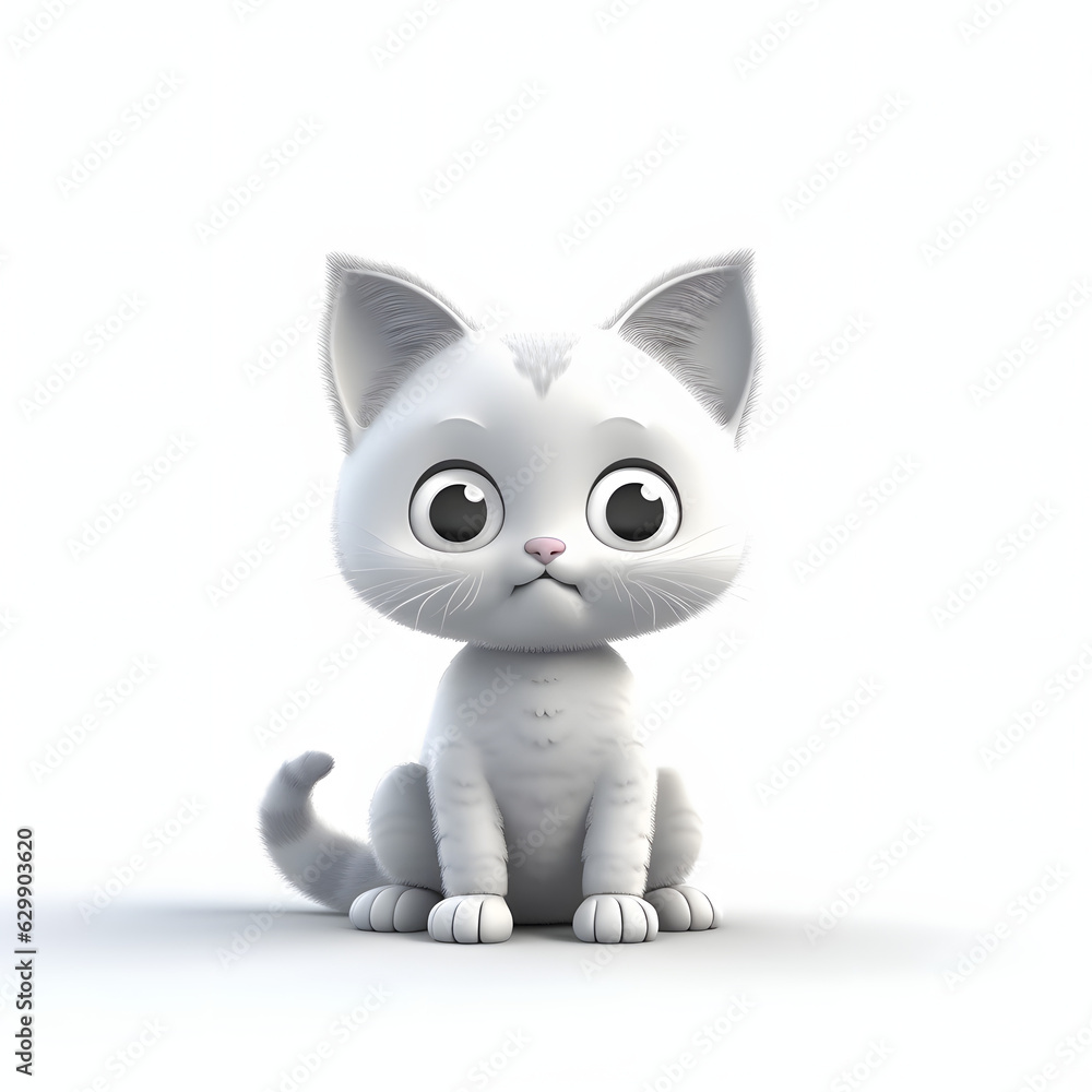 Fototapeta premium cute cat 3d animation Made with Generative AI