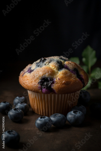 A blueberry muffin generative AI