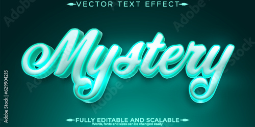 Mystery text effect, editable horror and cartoon text style