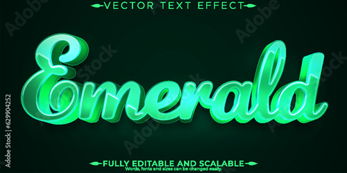 Emerald luxury text effect, editable jewelry and gem text style