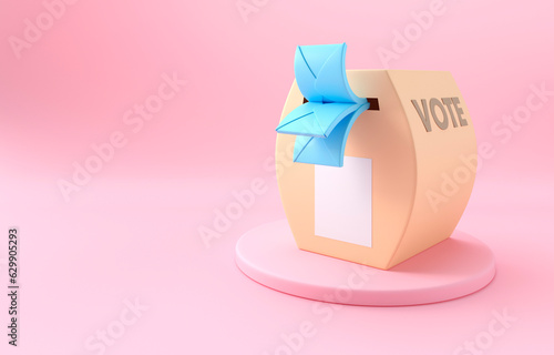 Vote at the Ballot Box. 3D Illustration