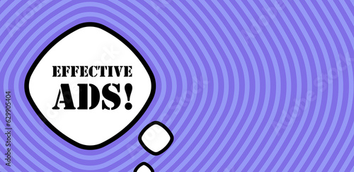 Speech bubble with effective ads text. Boom retro comic style. Pop art style. Vector line icon for Business and Advertising