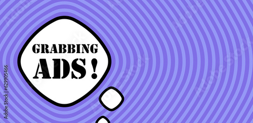 Speech bubble with grabbing ads text. Boom retro comic style. Pop art style. Vector line icon for Business and Advertising