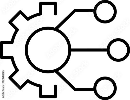 Circuit gear vector illustration. Gear with chip. Digital tech business logo template concept illustration. Gear electronic factory sign. Gear technology vector icon.