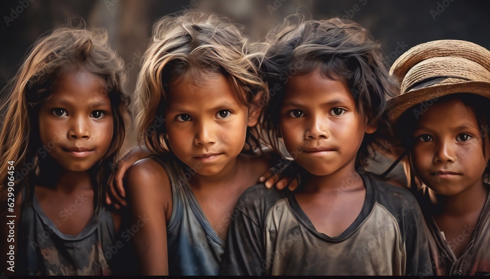 Portrait of a group of Indigenous Australian children