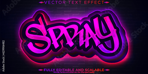 Graffiti text effect, editable spray and street text style