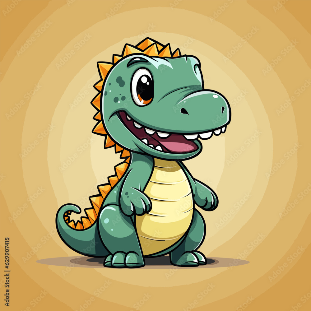 Fototapeta premium Alligator. Alligator hand-drawn comic illustration. Cute vector doodle style cartoon illustration.