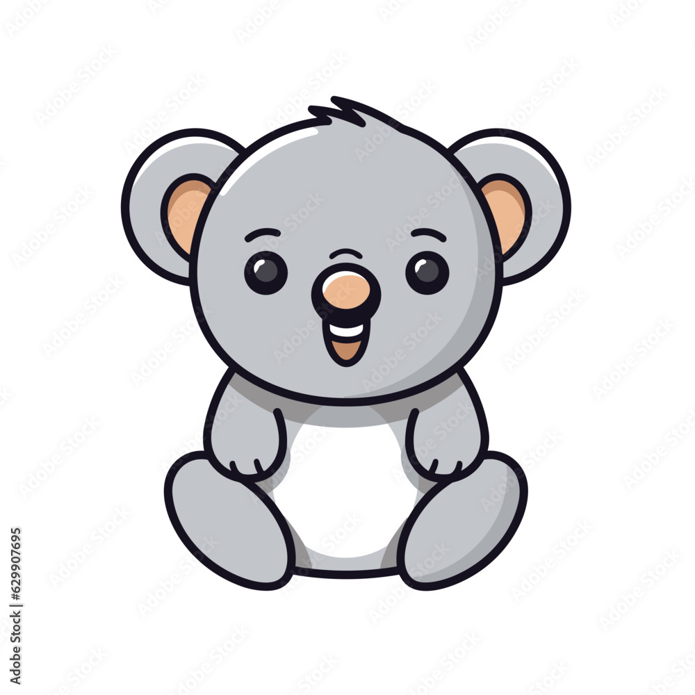 Fototapeta premium Koala. Koala hand-drawn comic illustration. Cute vector doodle style cartoon illustration.