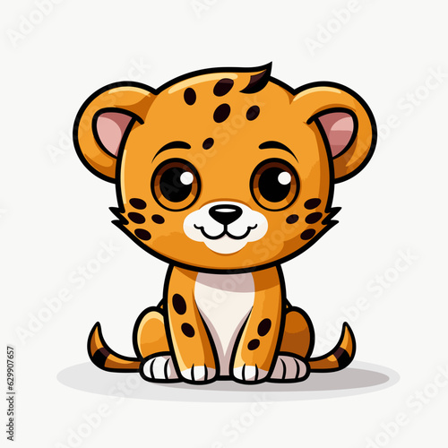 Cheetah. Cheetah hand-drawn comic illustration. Cute vector doodle style cartoon illustration.