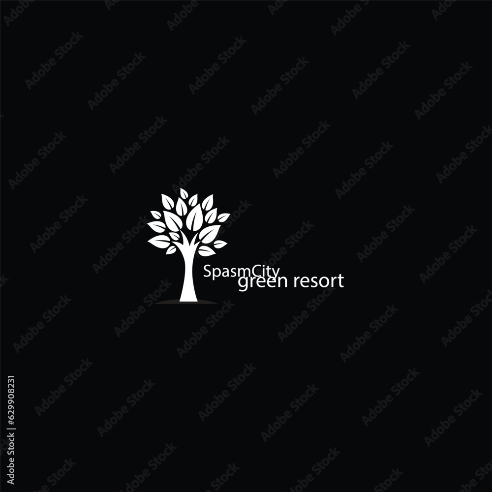 Obraz premium simple tree decor silhouette vector image