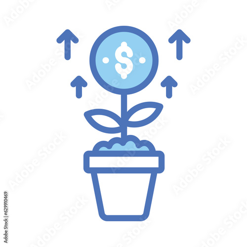 Grab this carefully crafted money plant vector, icon of business development