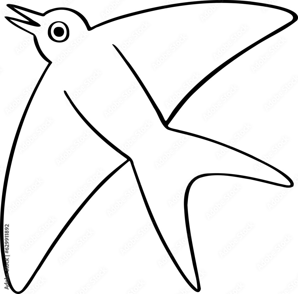 Obraz premium hand drawn bird illustration.