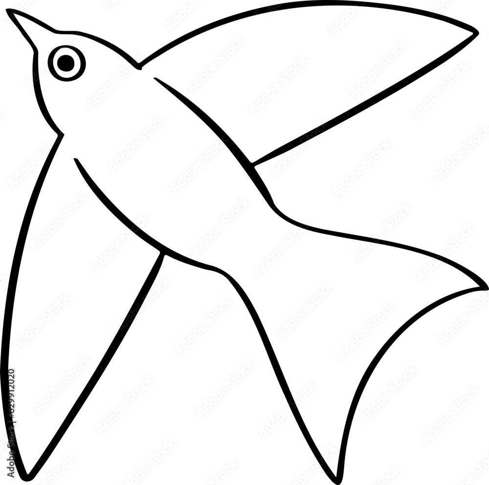 Obraz premium hand drawn bird illustration.