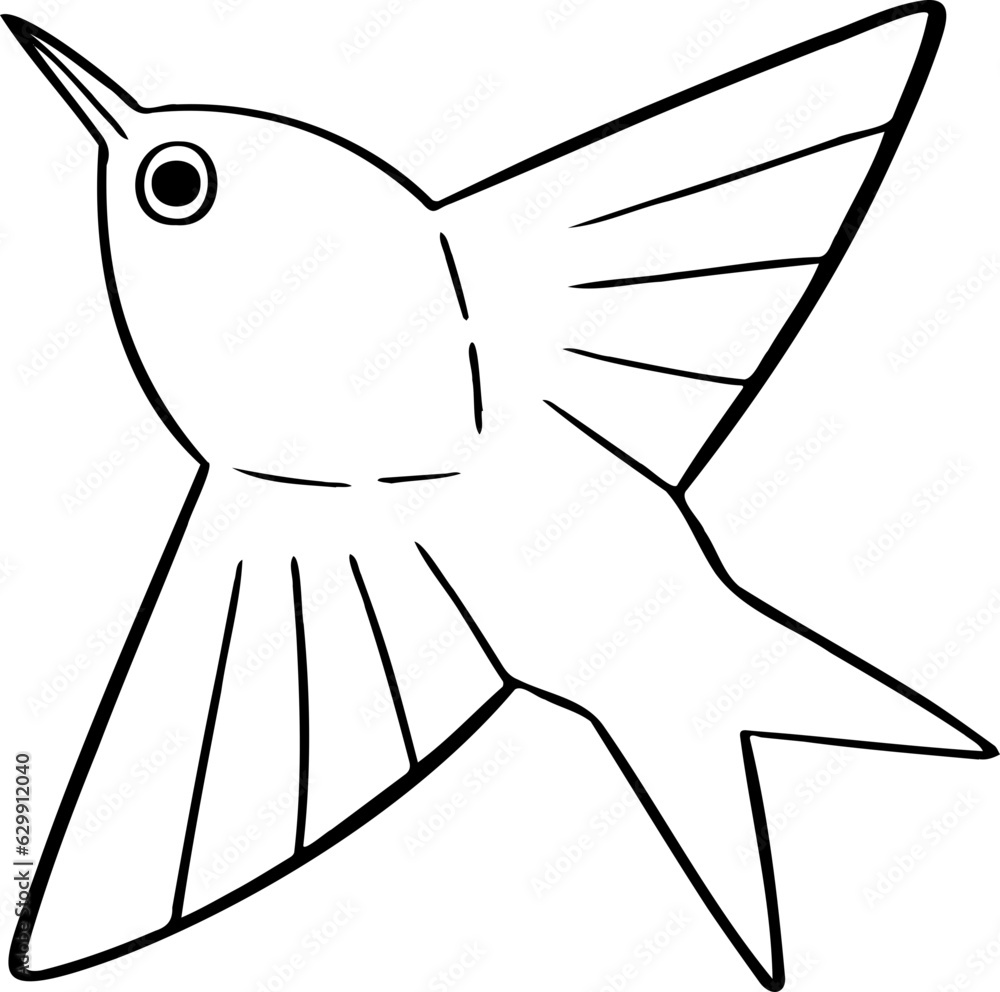 Obraz premium hand drawn bird illustration.