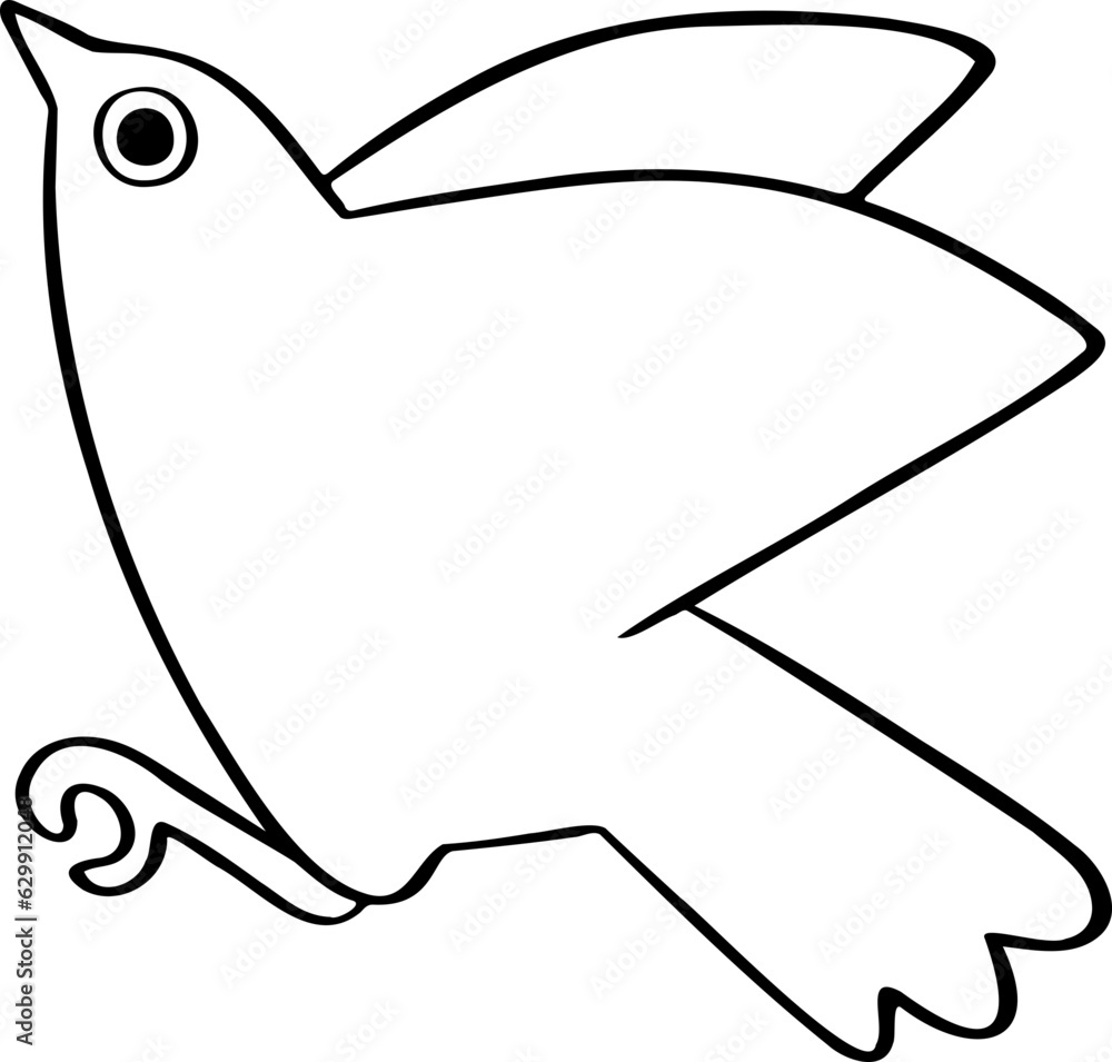 Obraz premium hand drawn bird illustration.