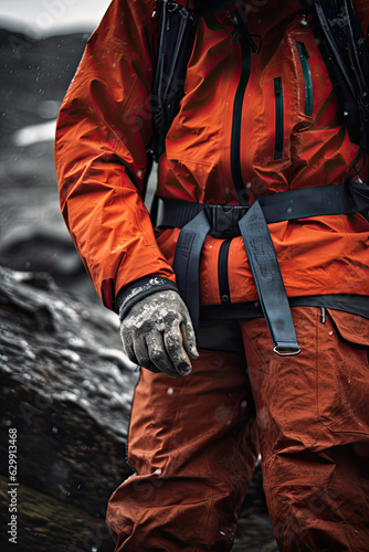 Close-up of a mountain suit - equipment