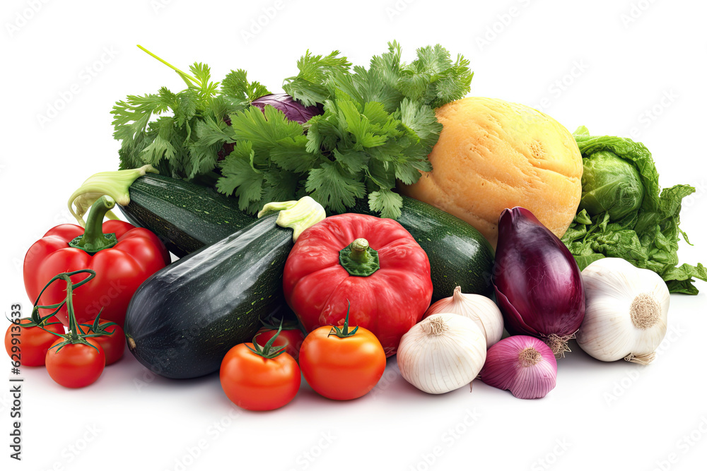 Vegetables on white background still life Vegetables on white background still life