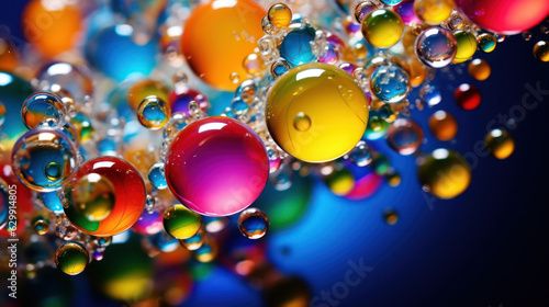 Bubbles in rainbow neon colors