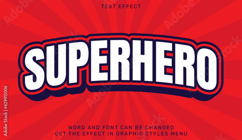 Fotografia Superhero text effect template in 3d design