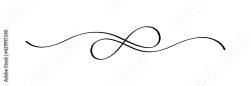 Infinity sign. Continuous line drawing with smooth lines. Design concept of infinity love, friendship, family, universe. Vector illustration