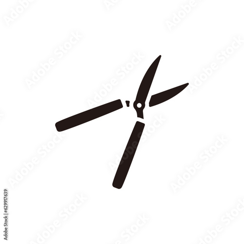 Garden shears icon.Flat silhouette version.