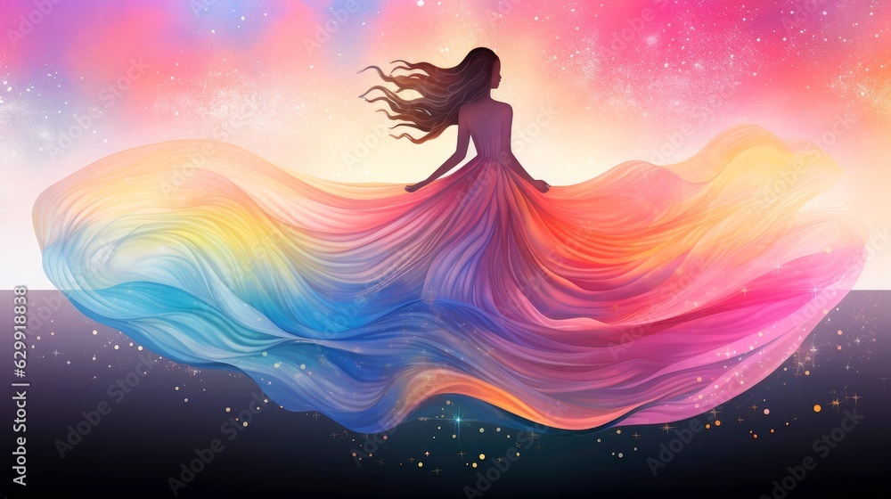 Illustration of psychic waves experimentation, and bold mental, emotional, and spiritual journey, journey into wellness with psychic waves, Generative AI illustration Illustration of psychic waves experimentation, and bold mental, emotional, and spiritual journey, journey into wellness with psychic waves, Generative AI illustration