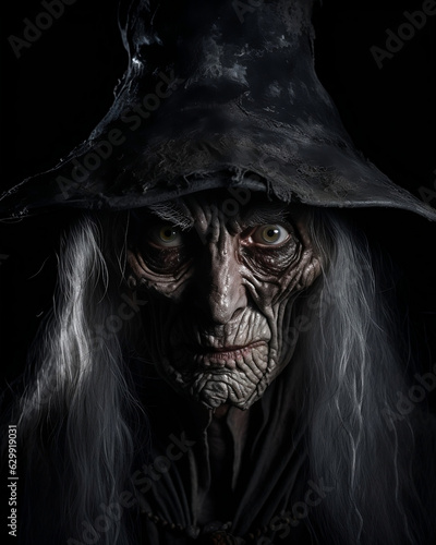 portrait of a scary witch 