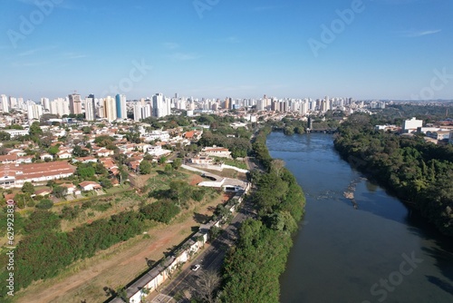 Piracicaba river waterfall at the city of same name, in Sao Paulo, Brazil.