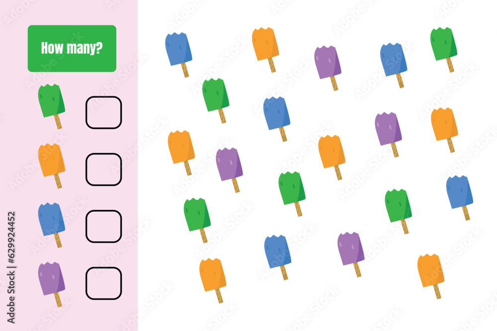 How many ice cream are there? Educational math game design. How many ice cream are there? Educational math game design.