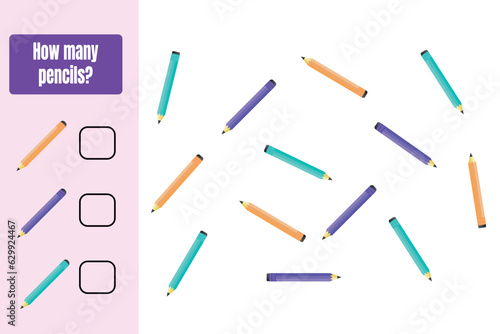 How many pencils are there? Educational math game design.