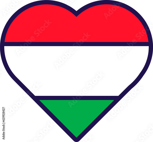 Hungary Flag Festive Patriot Heart Outline Icon Free Download Hungary Flag Festive Patriot Heart Outline Icon - GFXLoad