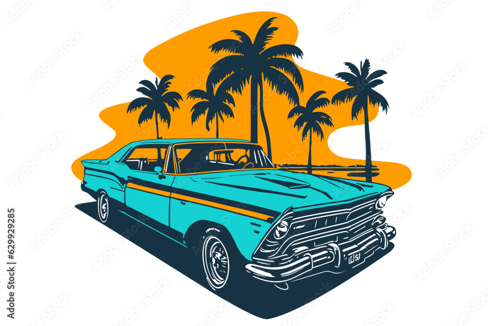 Εκτύπωση καμβά Classic american car style