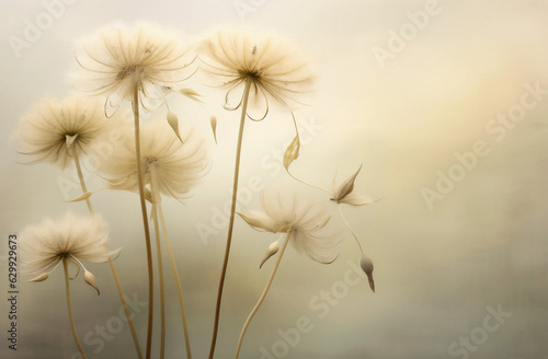 background pastel concept abstract nature floral natural minimal beige flower vintage. Generative AI.