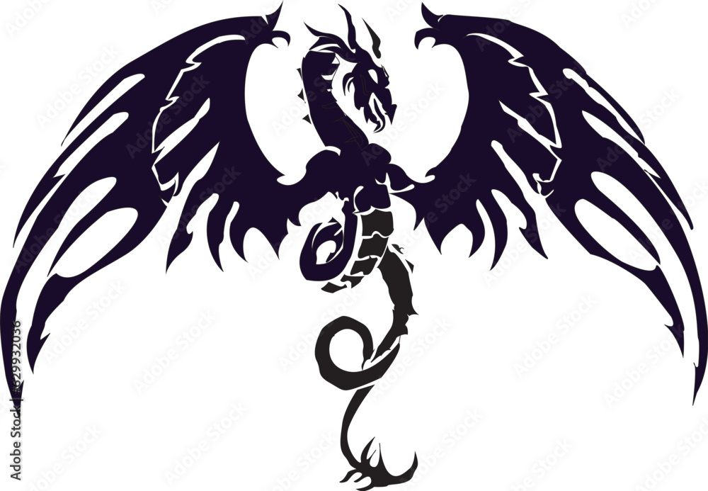 Fototapeta premium tribal dragon tattoo