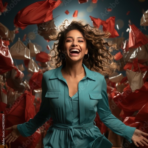colorful confetti falling o...